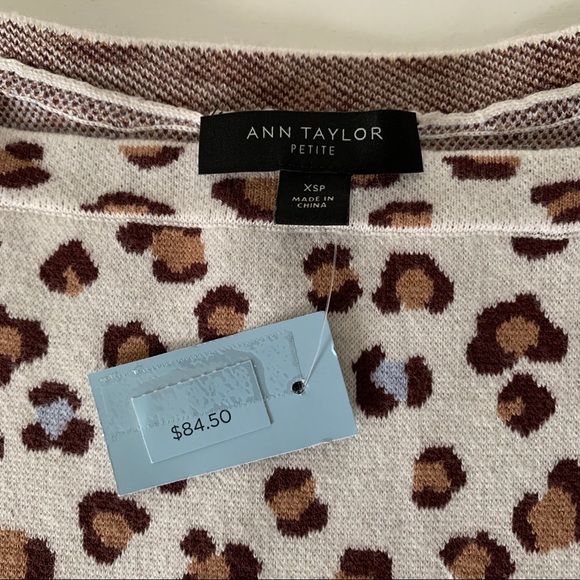 NWT Ann Taylor Sweater Tee Leopard Print Boatneck - Picture 8 of 10